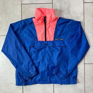 1980's Ocean Pacific Vintage Windbreaker Size XL Black/Pink Color Block